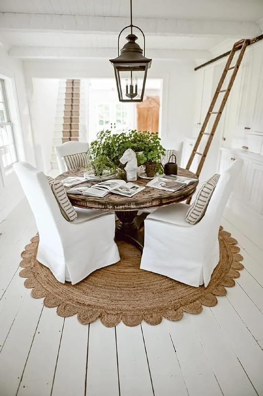 Boho Braided Natural Jute Round Rug