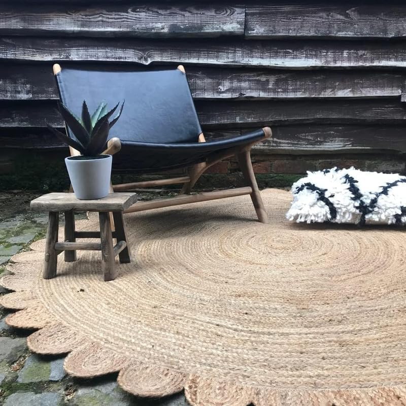 Boho Braided Natural Jute Round Rug