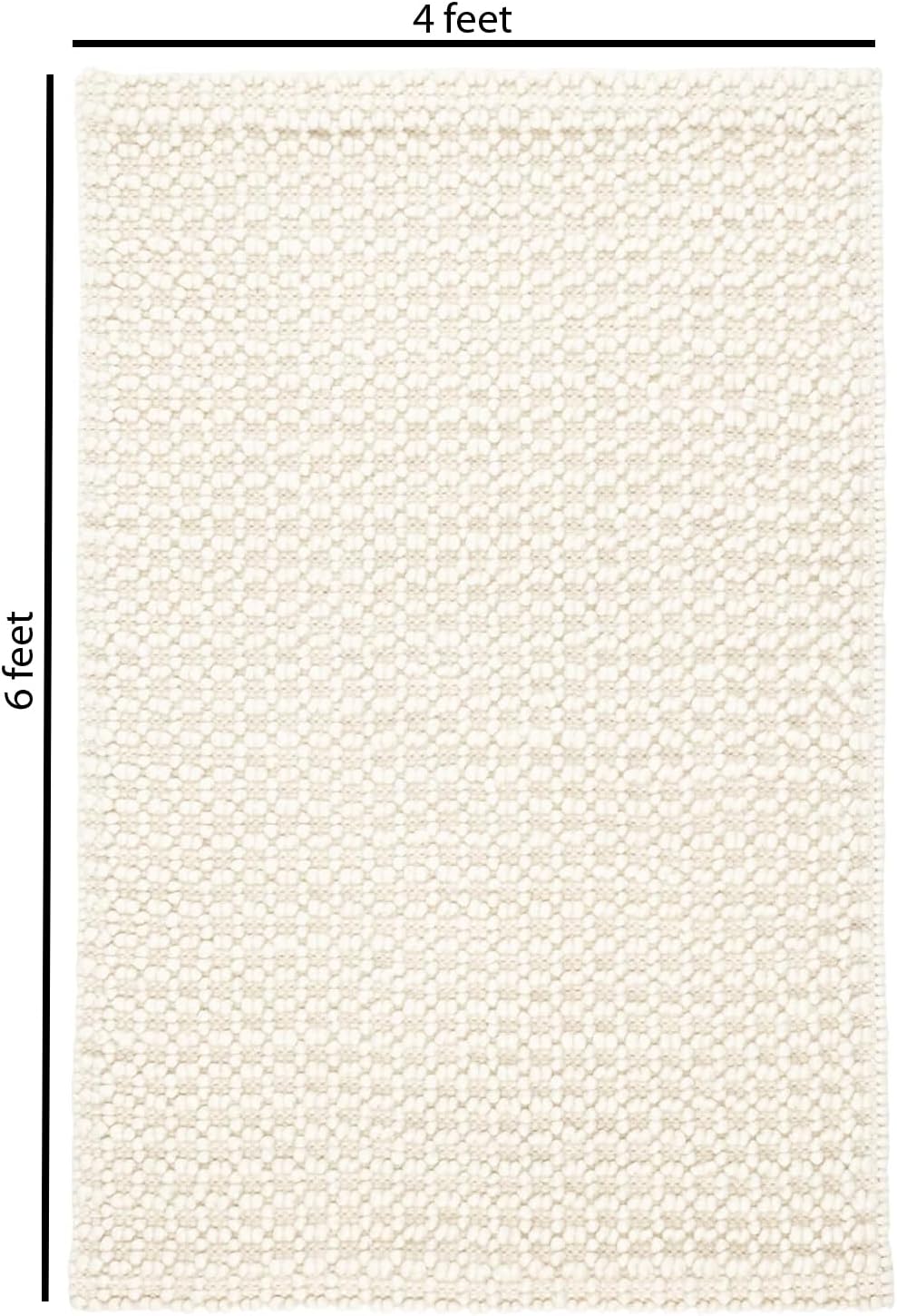 Handwoven Textured Natural Wool Area Rug