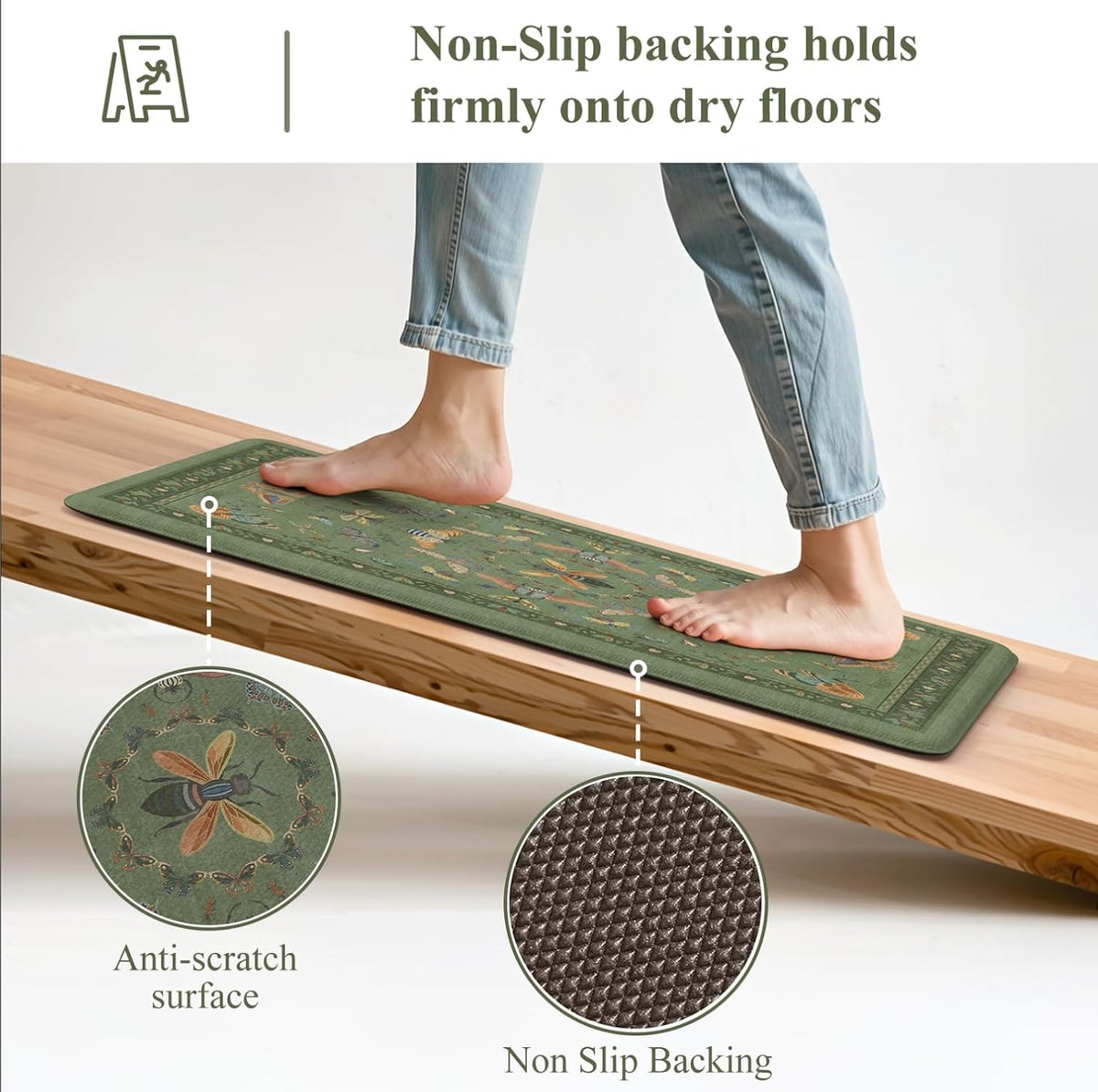 Cushioned Anti‑Fatigue Kitchen Rug Set