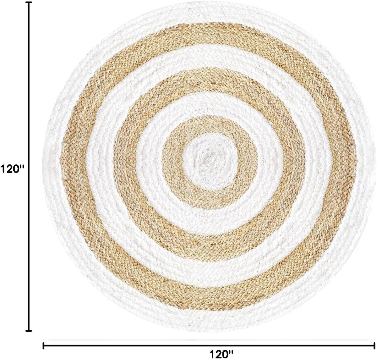 Handmade Jute Cotton Round Area Rug