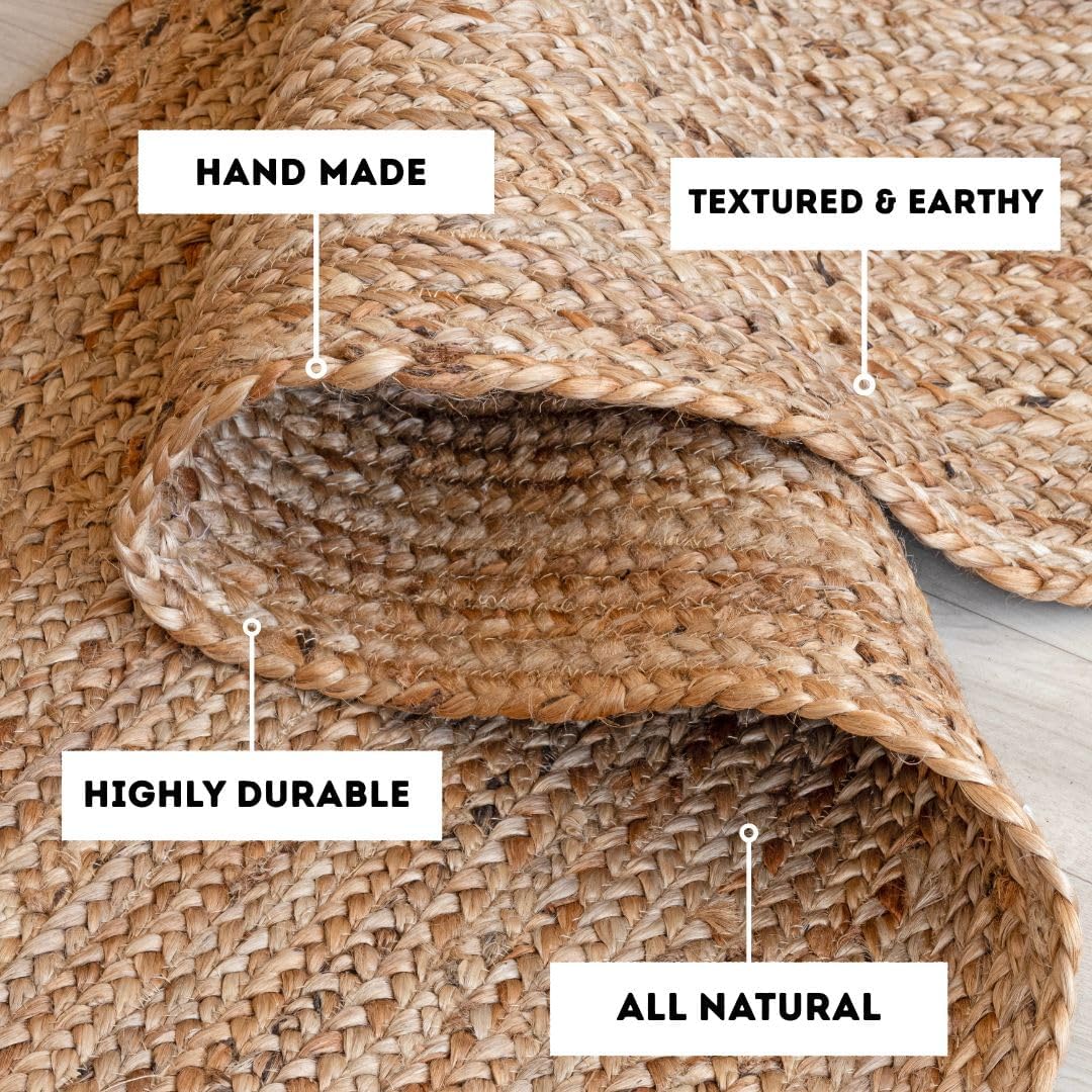 Farmhouse Braided Jute Round Area Rug