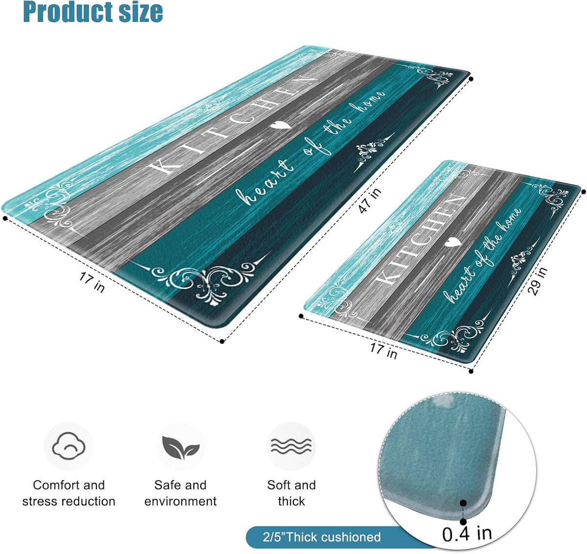 Non‑Slip Cushioned Anti‑Fatigue Kitchen Mat