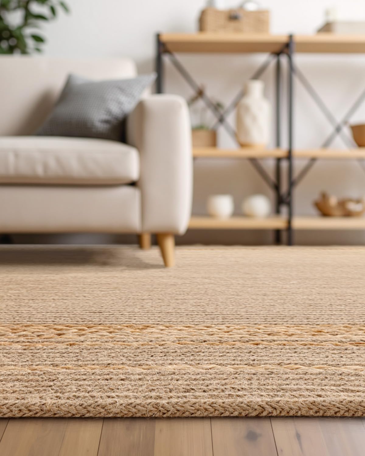 Woven Farmhouse Indoor‑Outdoor Jute Rug