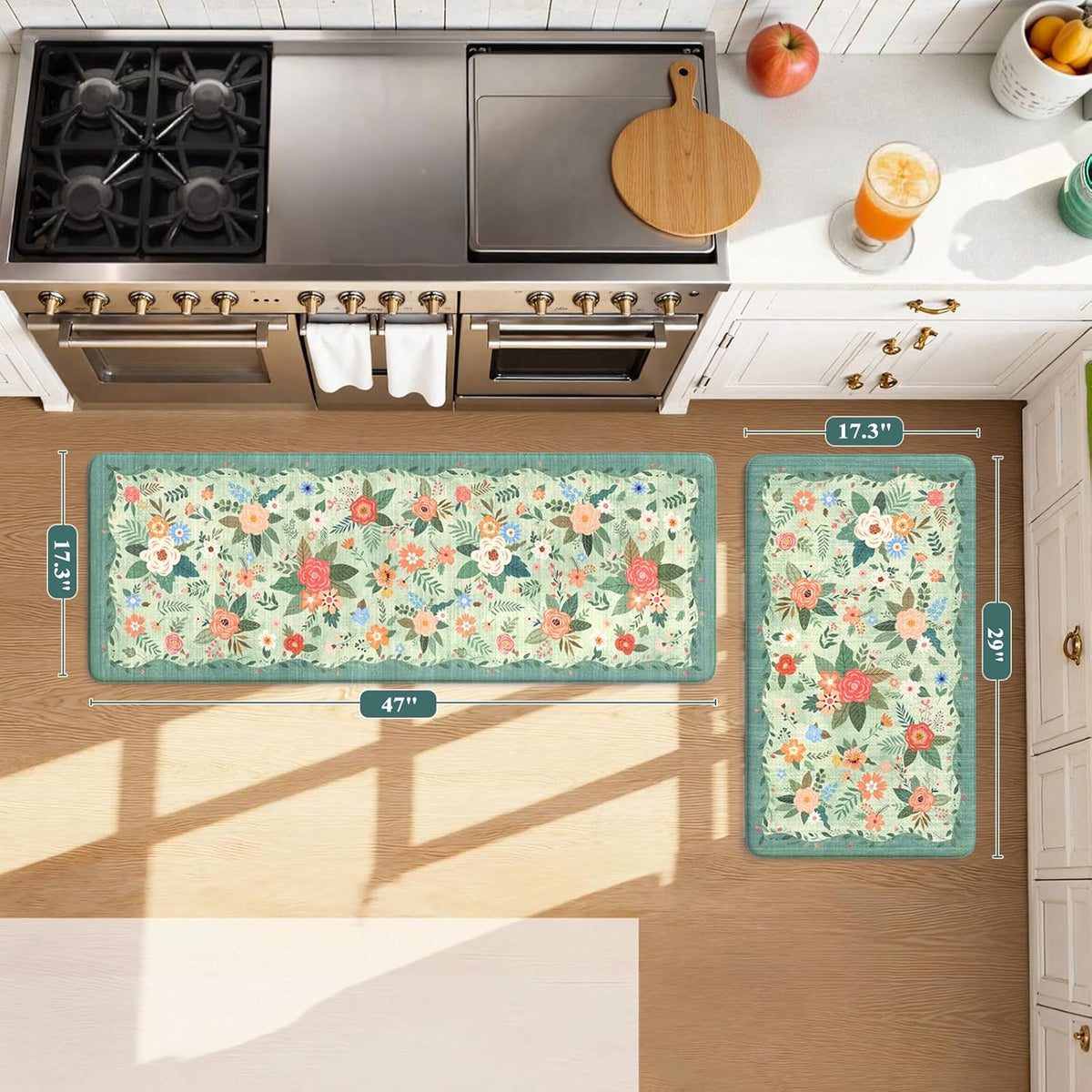 Farmhouse Anti‑Fatigue Kitchen Floor Mats