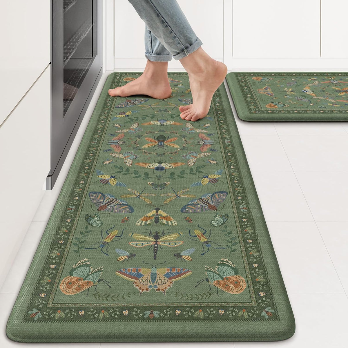 Cushioned Anti‑Fatigue Kitchen Rug Set