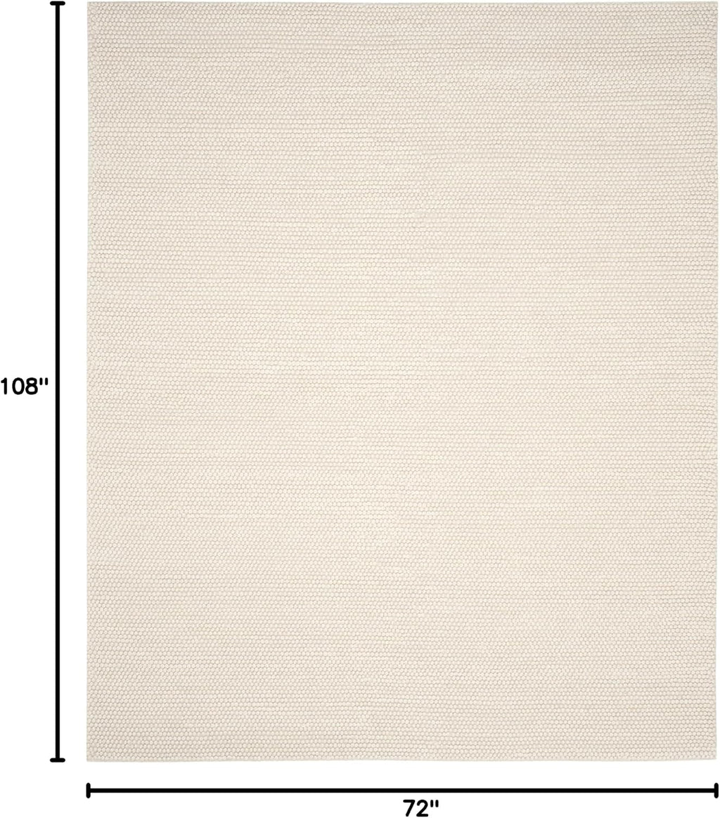 Hand‑Knotted Ivory Wool Indoor Area Rug