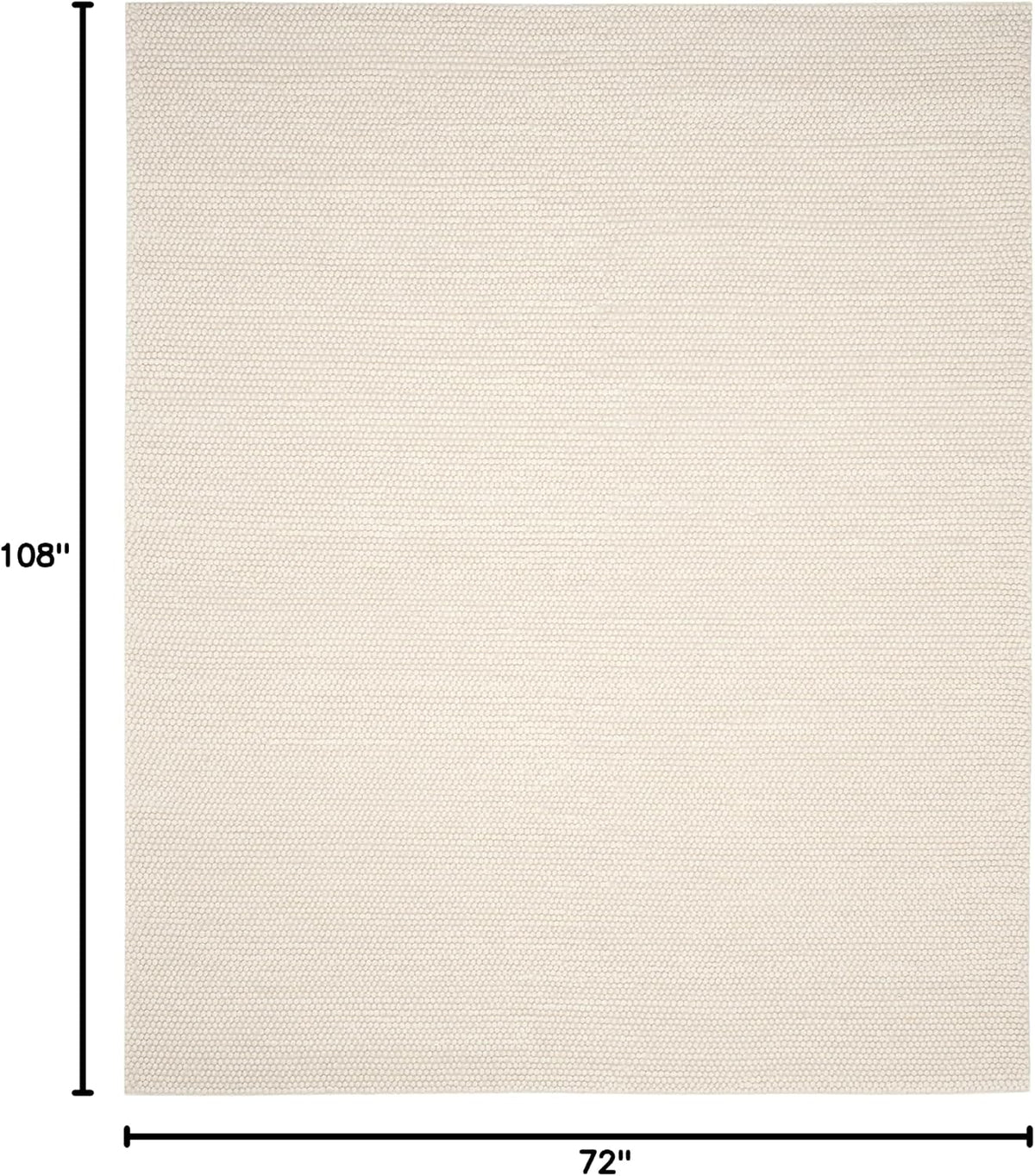 Hand‑Knotted Ivory Wool Indoor Area Rug