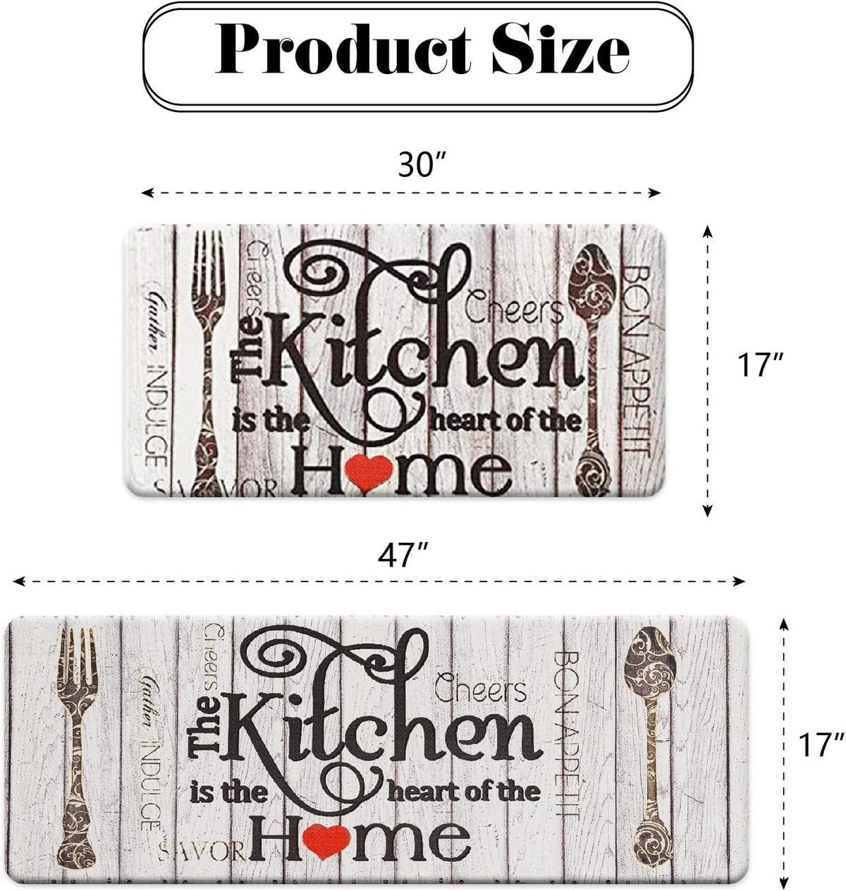 Farmhouse Anti‑Fatigue Kitchen Mat Set