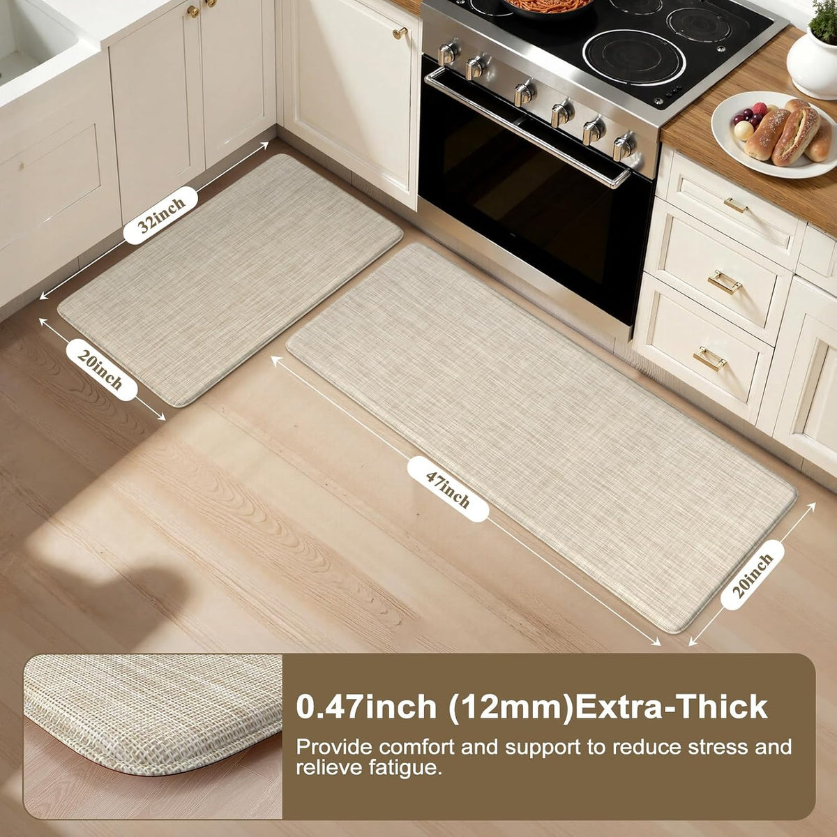 Waterproof Anti‑Fatigue Kitchen Mat Set