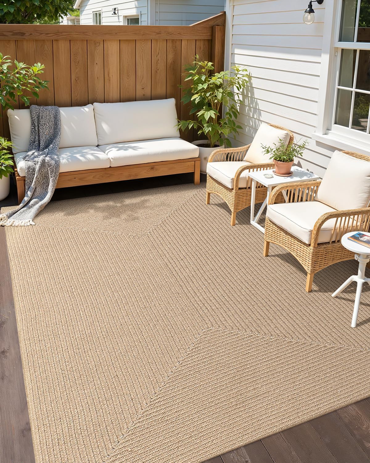 Reversible Hand‑Woven Natural Jute Area Rug