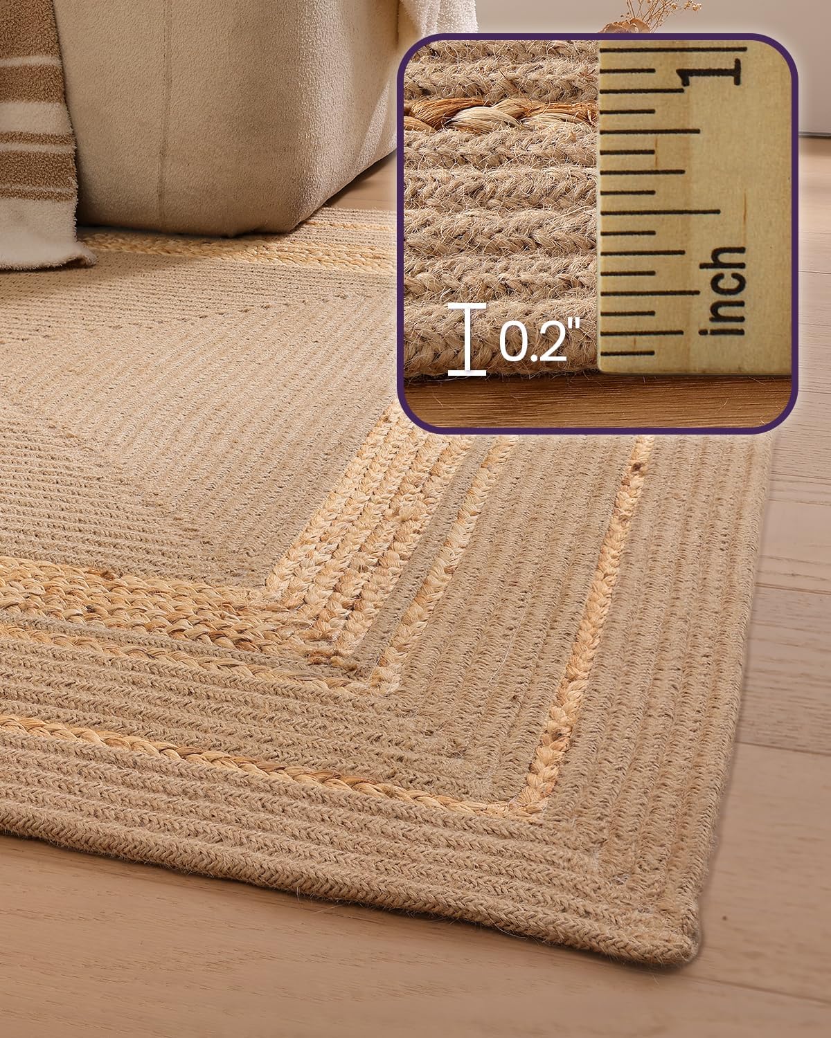 Woven Farmhouse Indoor‑Outdoor Jute Rug