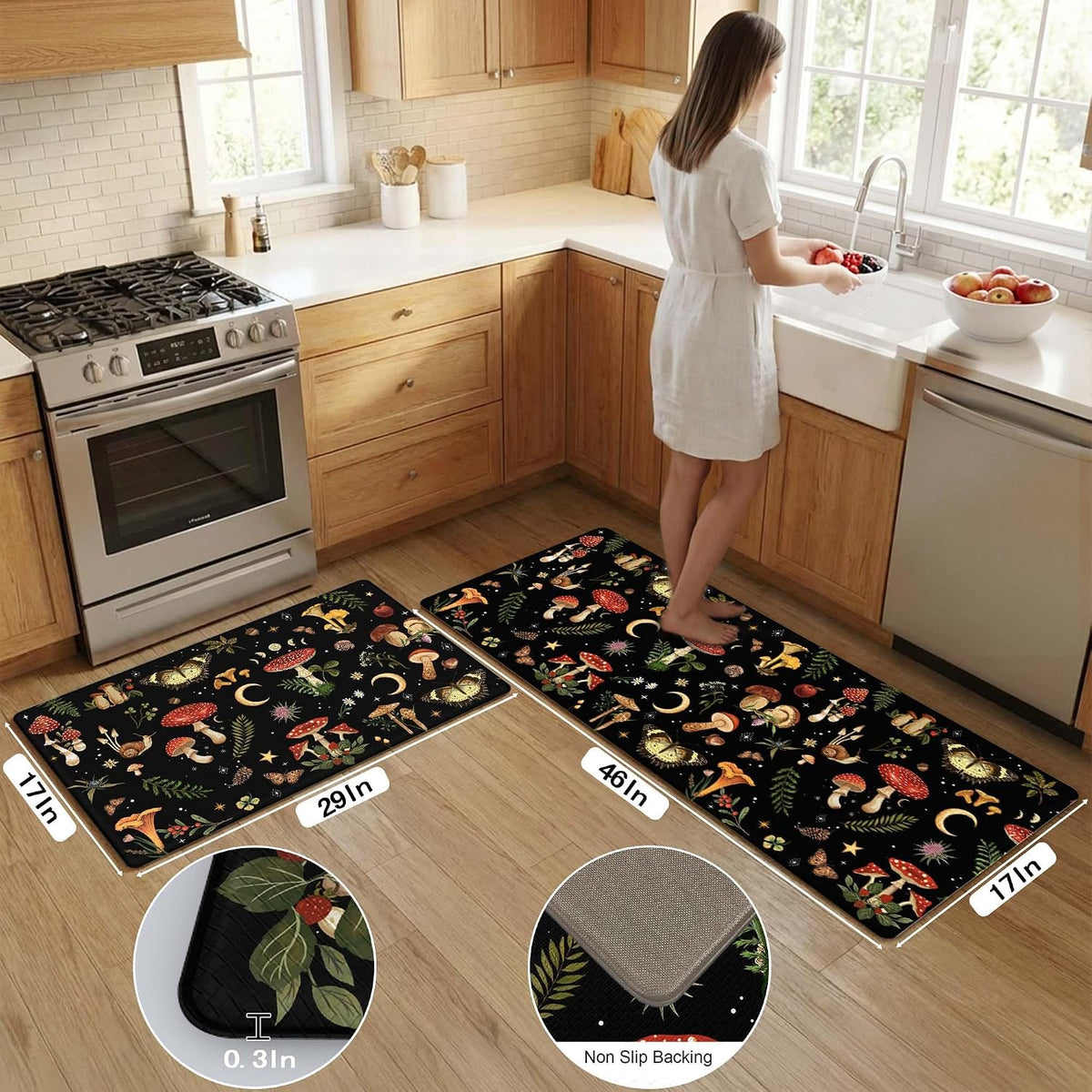 Waterproof Anti‑Fatigue Kitchen Rug Set