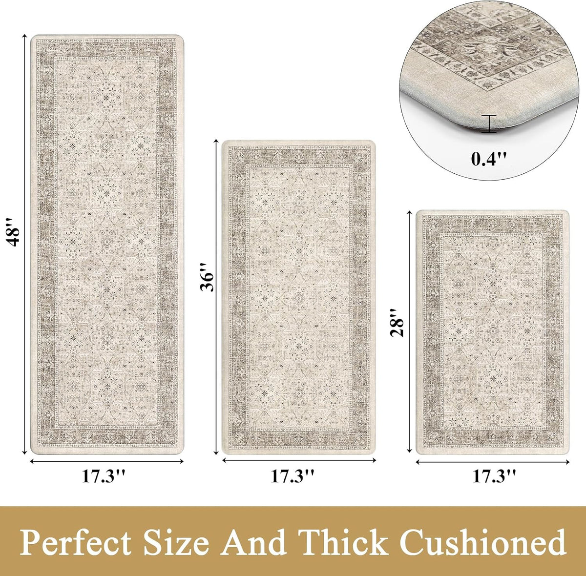Cushioned Anti‑Fatigue Kitchen Mat Set