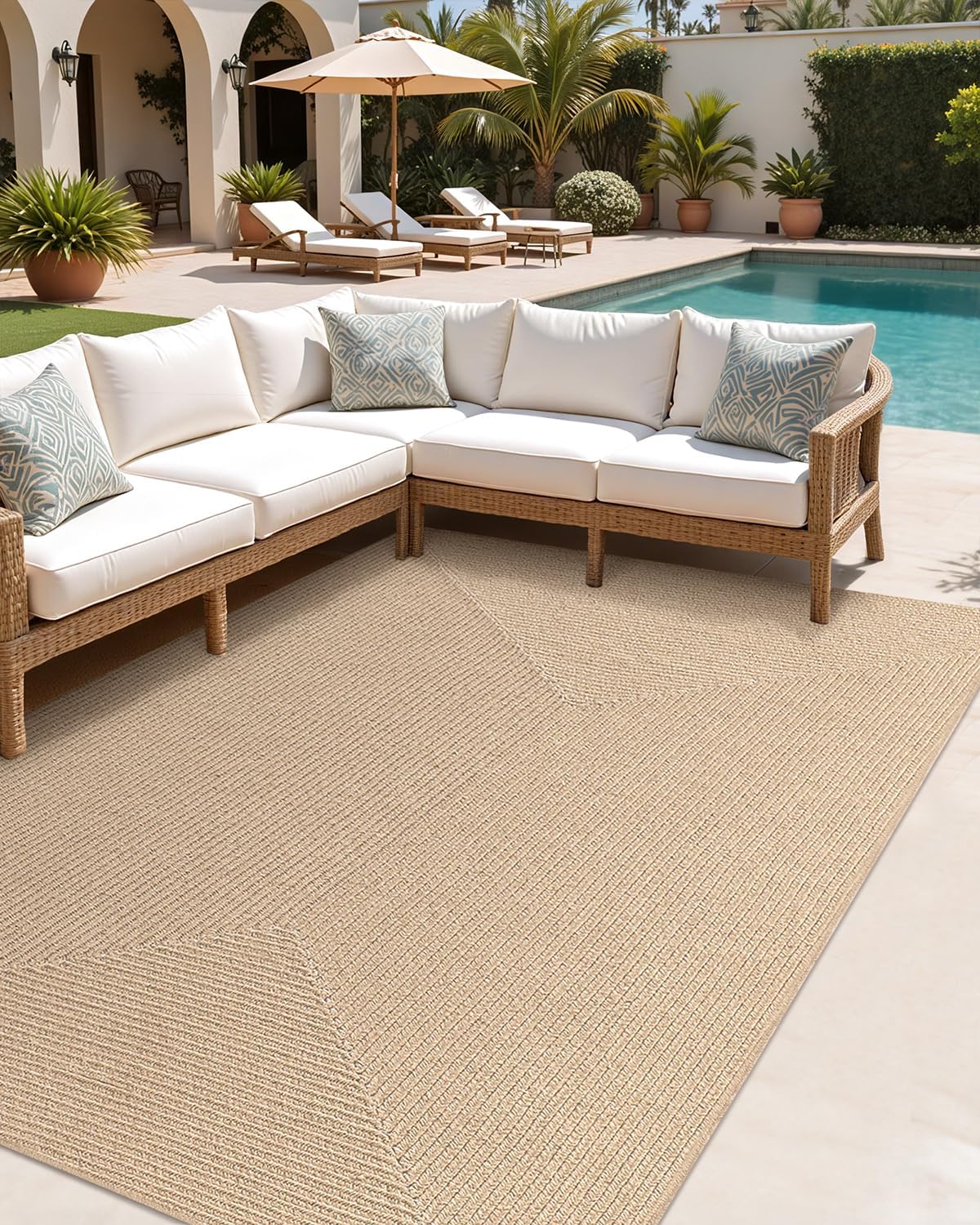 Reversible Hand‑Woven Natural Jute Area Rug