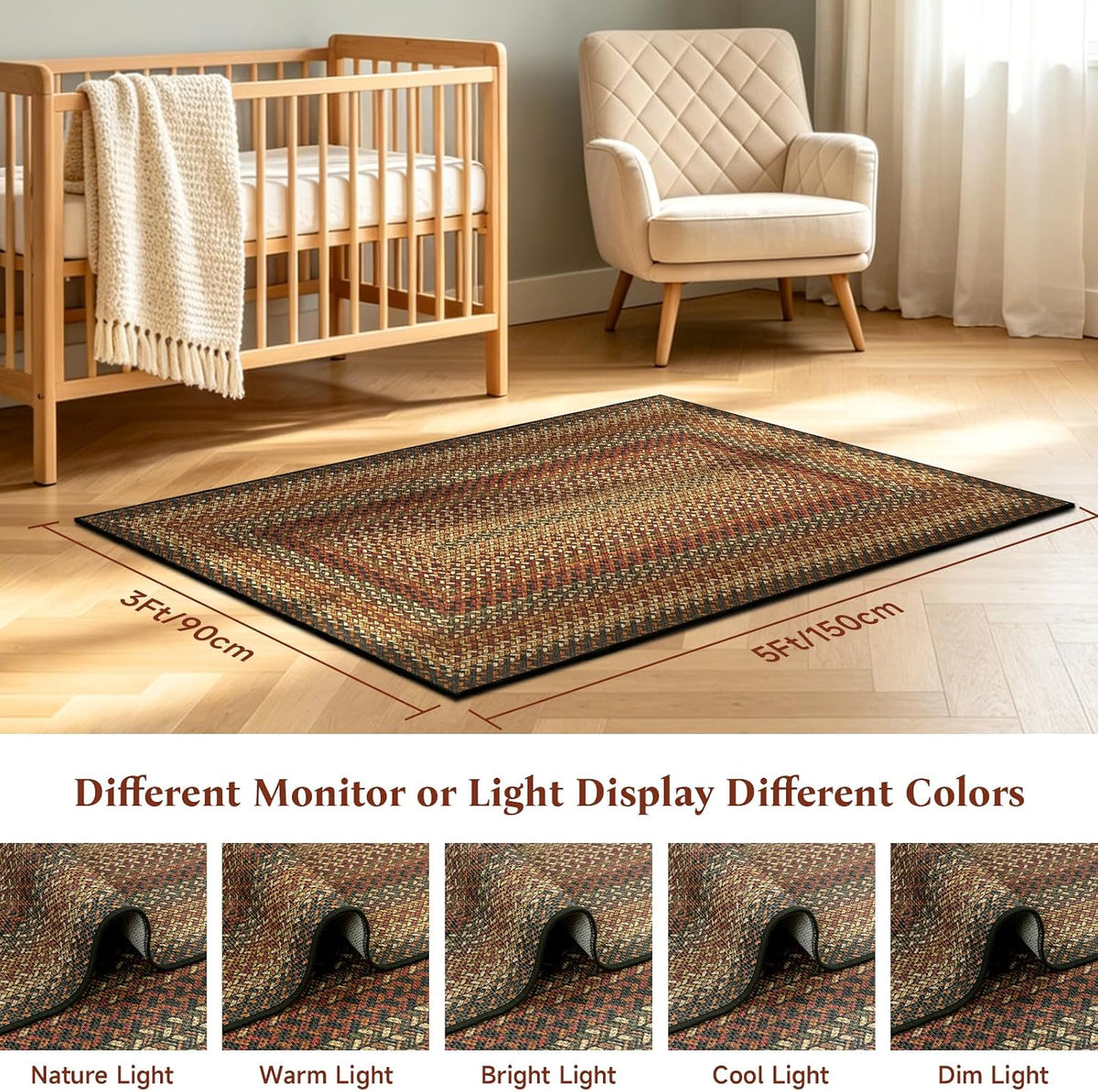 Braided Faux‑Jute Outdoor Entryway Rug