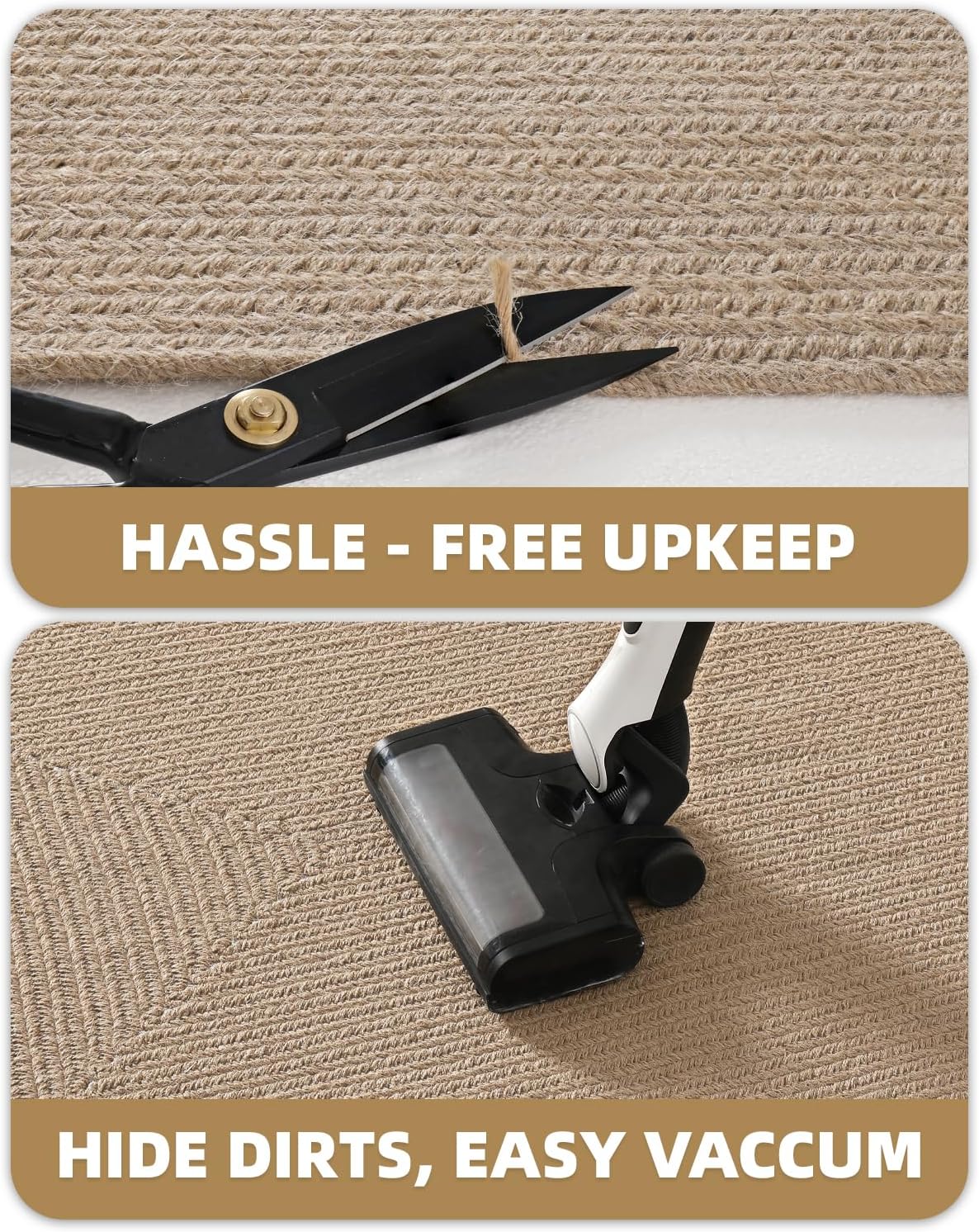 Reversible Hand‑Woven Natural Jute Area Rug