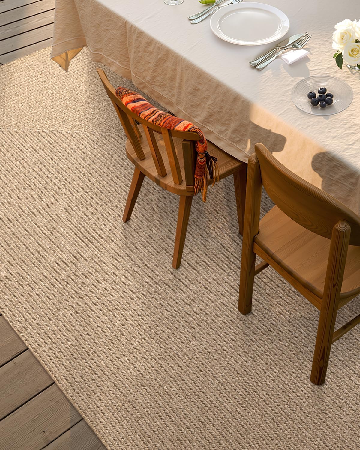 Reversible Hand‑Woven Natural Jute Area Rug