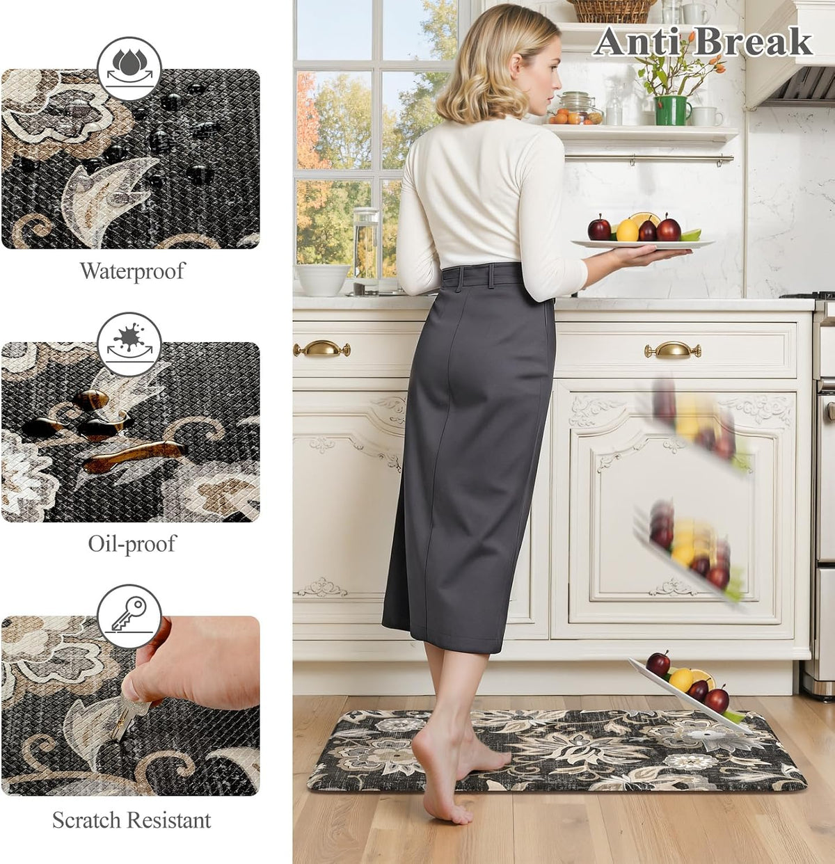 Cushioned Anti‑Fatigue Kitchen Mat Set