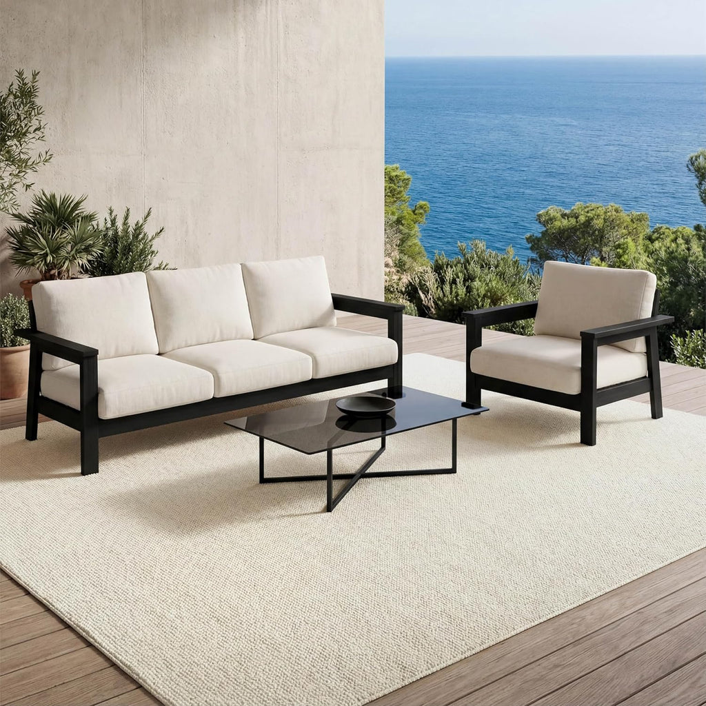 Washable Faux‑Wool Ivory Area Rug