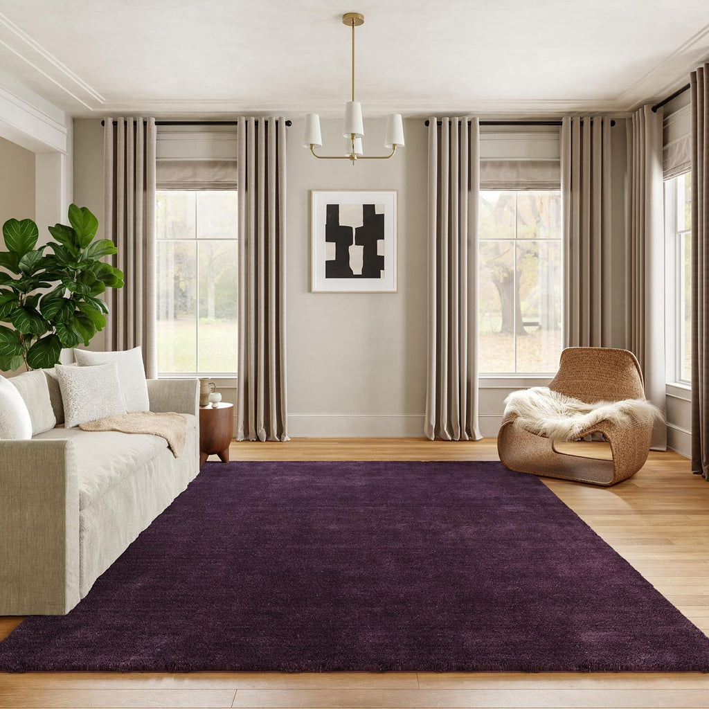 Flatweave Solid Wool Indoor Area Rug