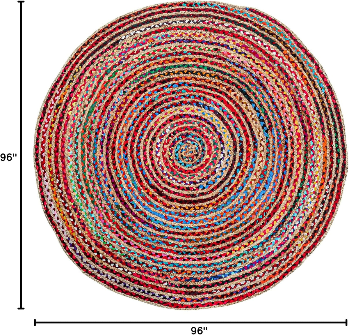 Boho Hand‑Woven Jute Round Area Rug