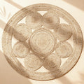 Boho Braided Natural Jute Round Rug