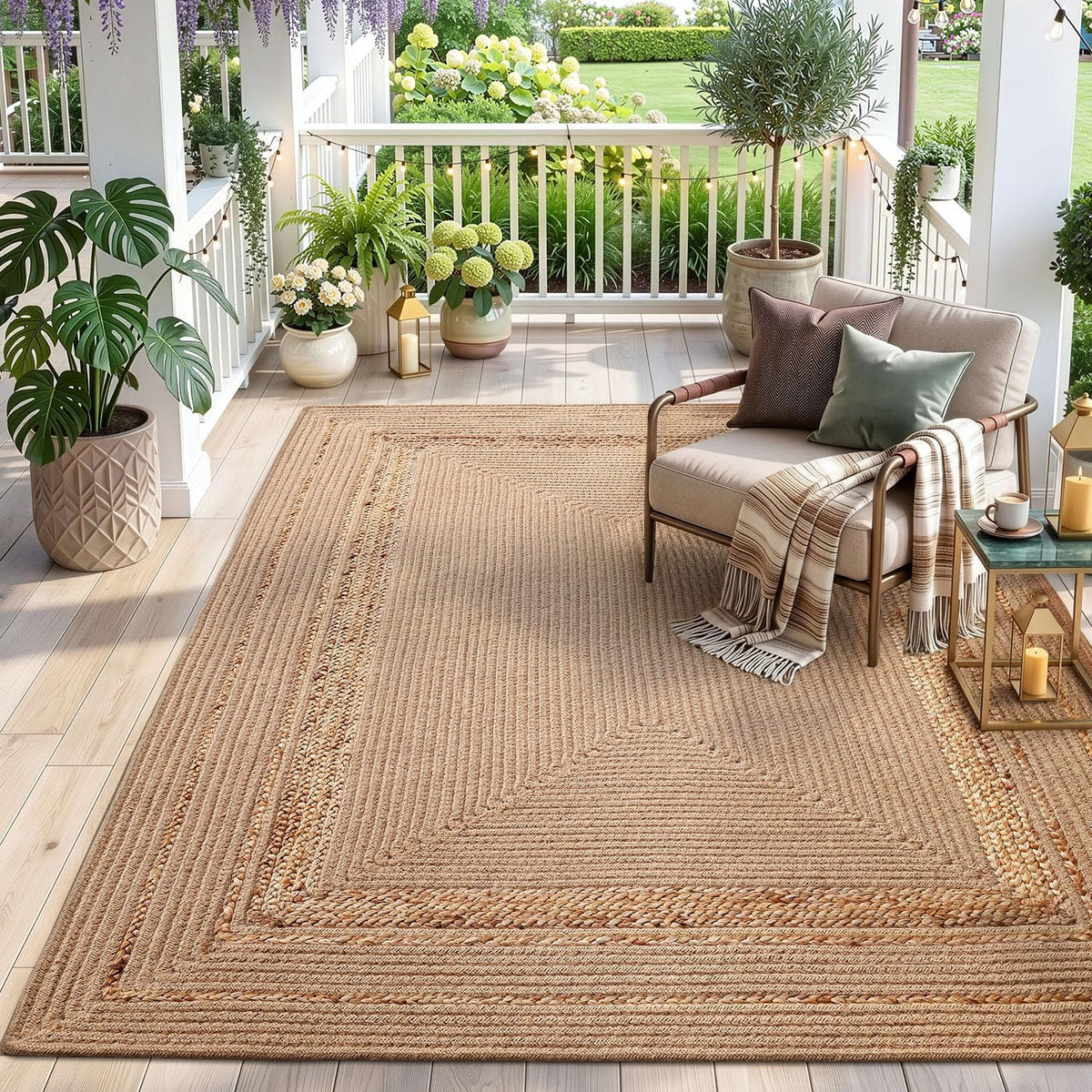 Woven Farmhouse Indoor‑Outdoor Jute Rug