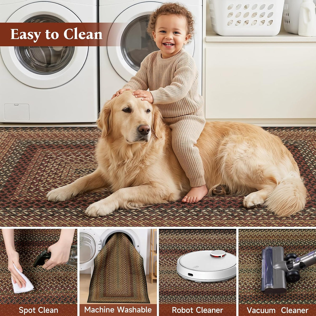 Braided Faux‑Jute Outdoor Entryway Rug