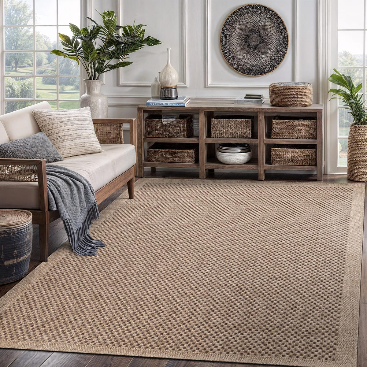 Woven Indoor‑Outdoor Natural Fiber Rug
