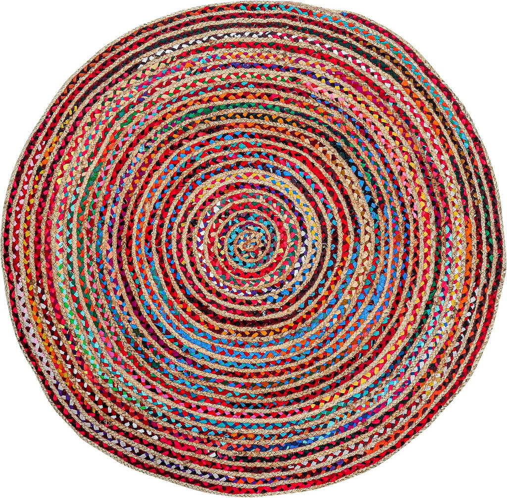 Boho Hand‑Woven Jute Round Area Rug
