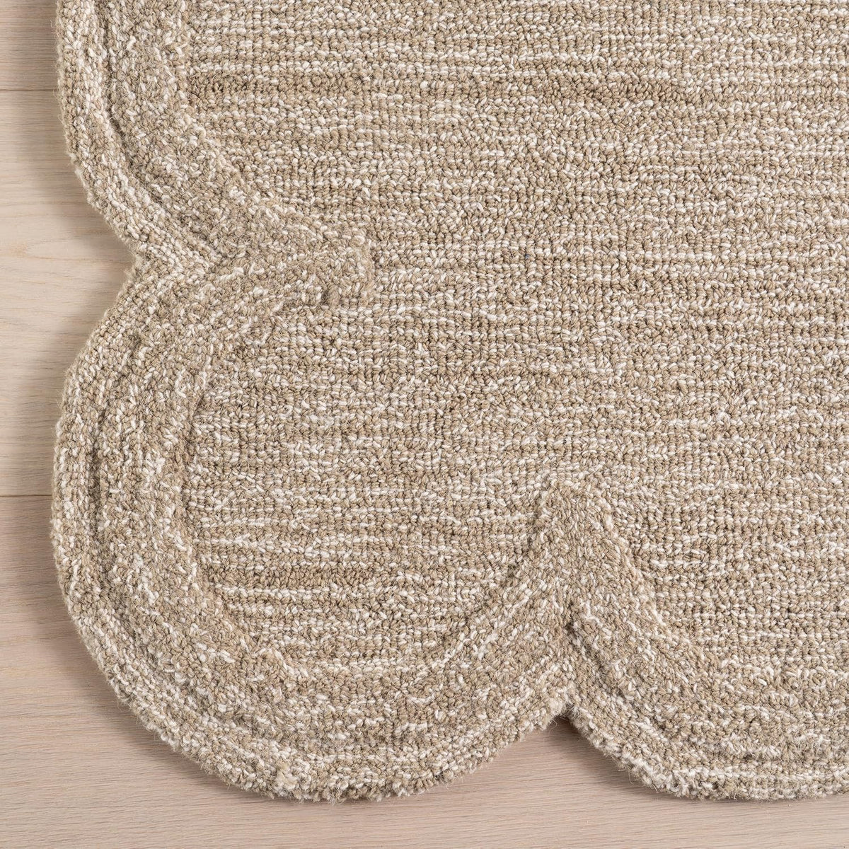 Hand‑Hooked Solid Wool Indoor Area Rug