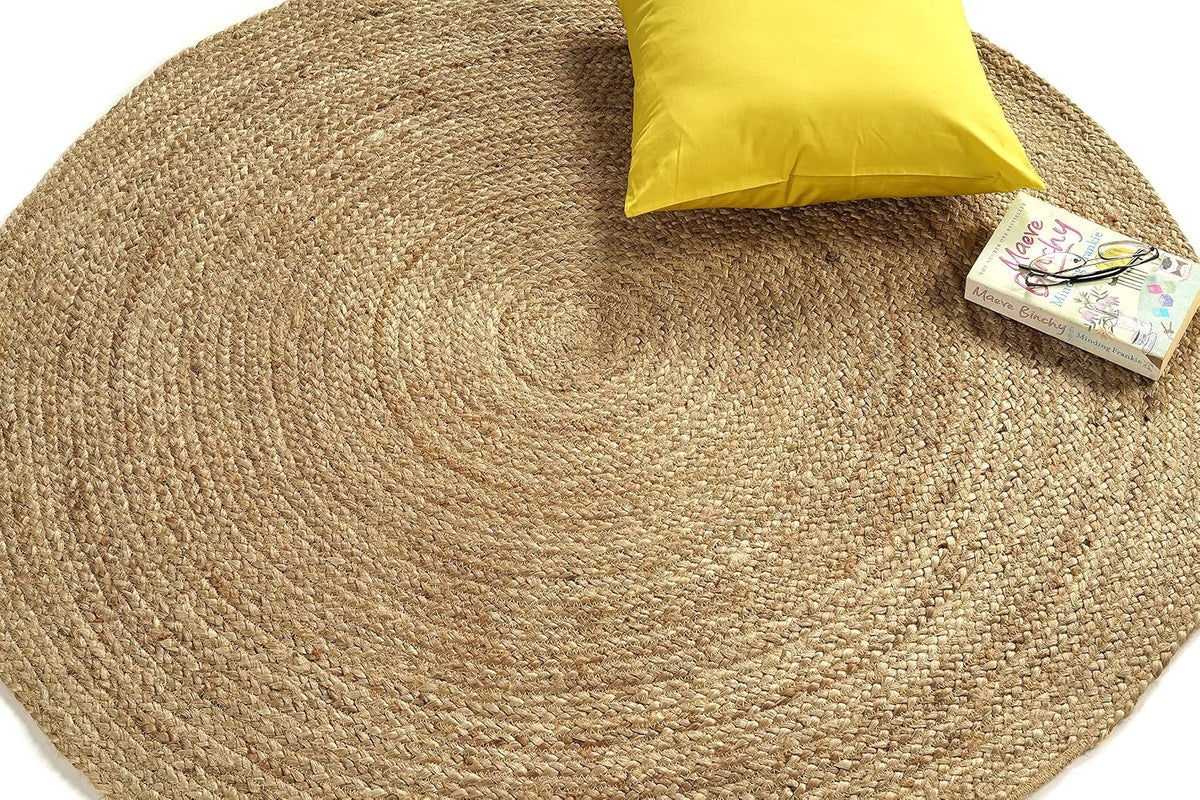 Rustic Braided Jute Round Area Rug