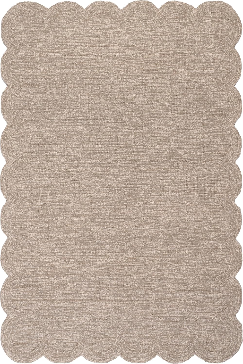 Hand‑Hooked Solid Wool Indoor Area Rug