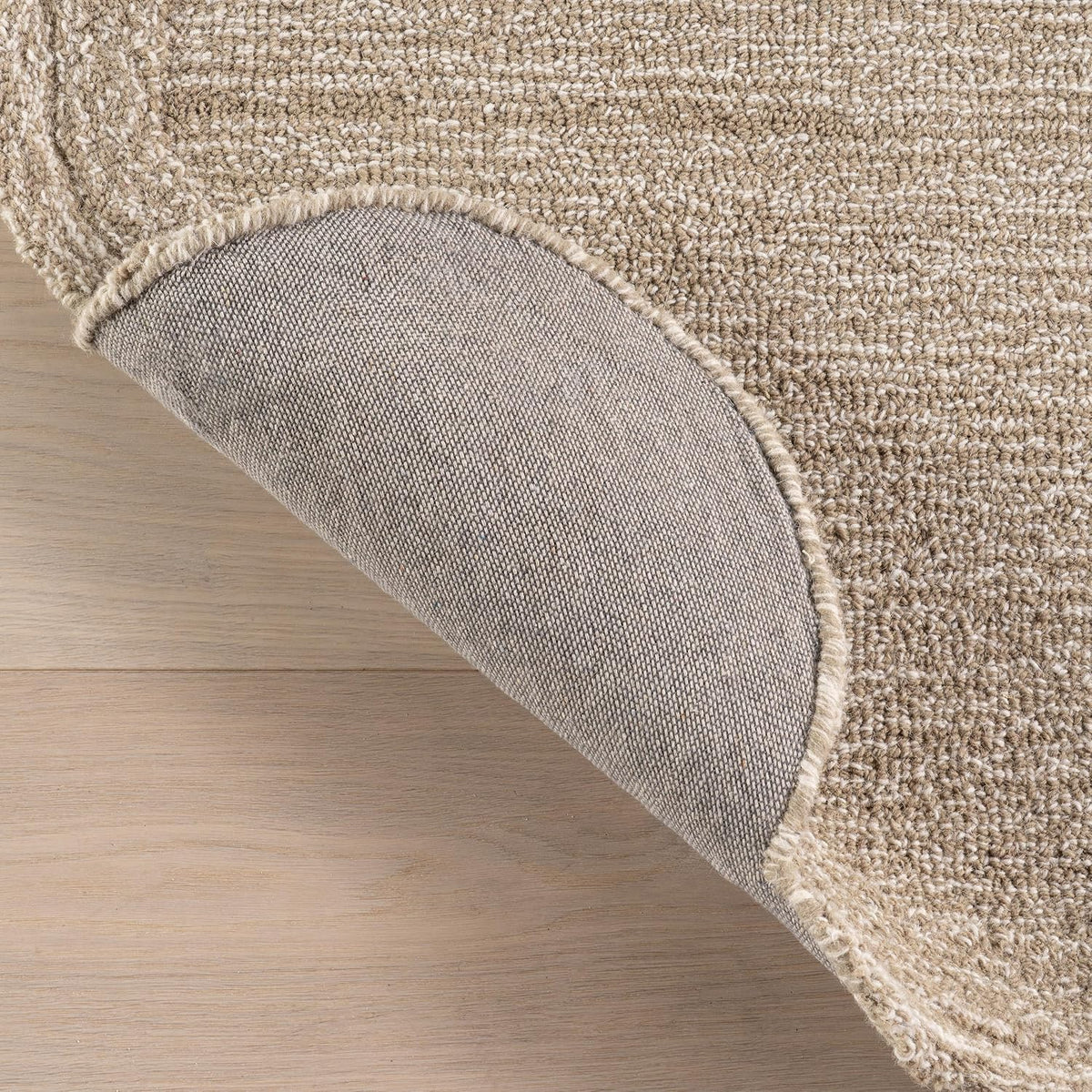Hand‑Hooked Solid Wool Indoor Area Rug