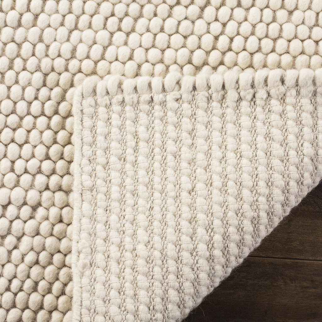 Hand‑Knotted Ivory Wool Indoor Area Rug