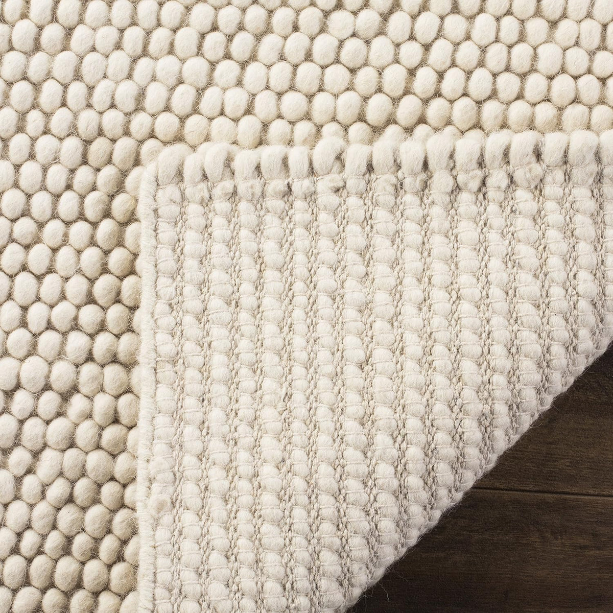 Hand‑Knotted Ivory Wool Indoor Area Rug