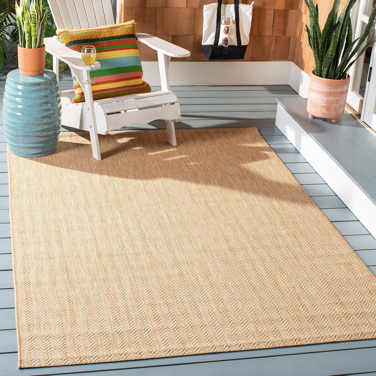 Coastal‑Style Easy‑Clean Outdoor Area Rug