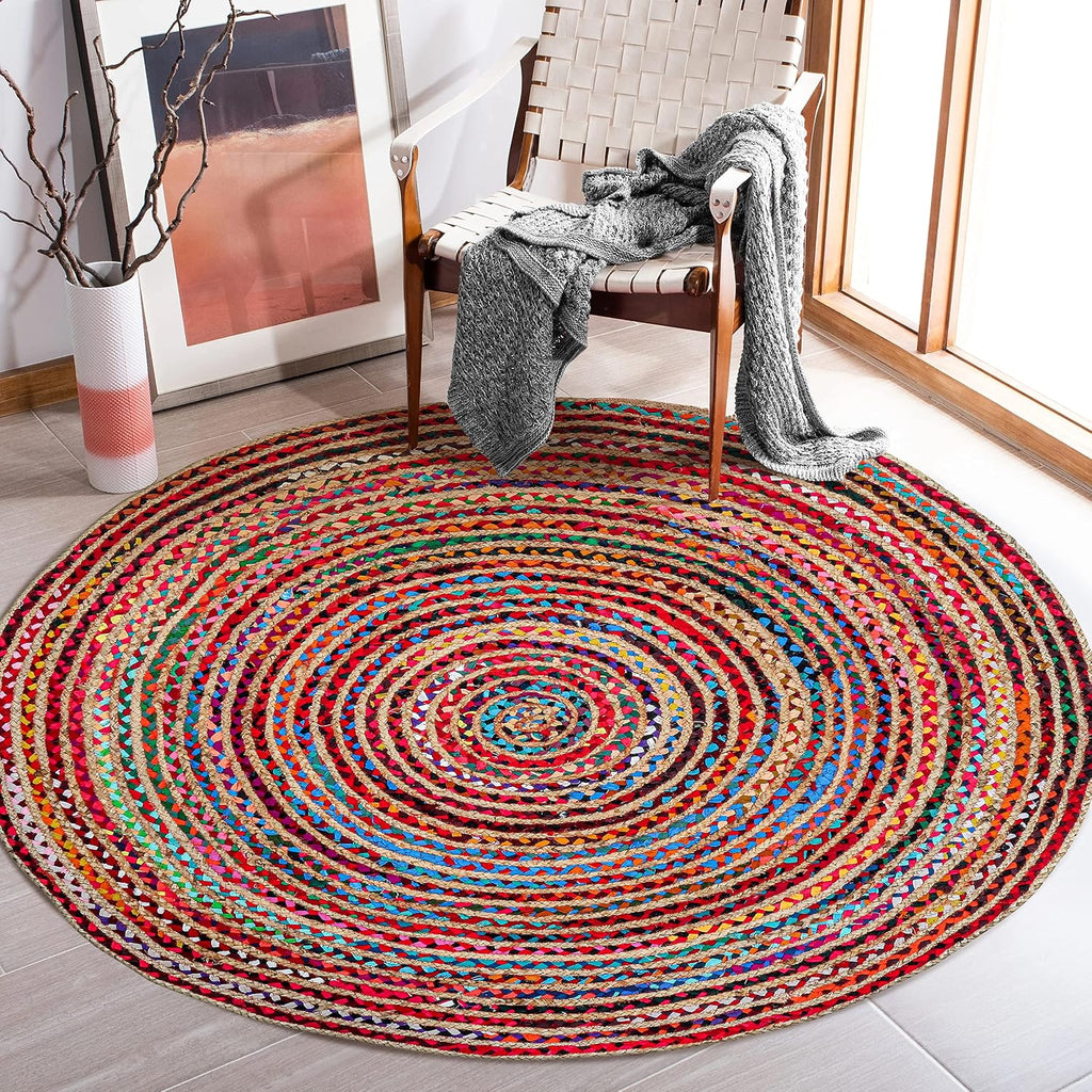 Boho Hand‑Woven Jute Round Area Rug