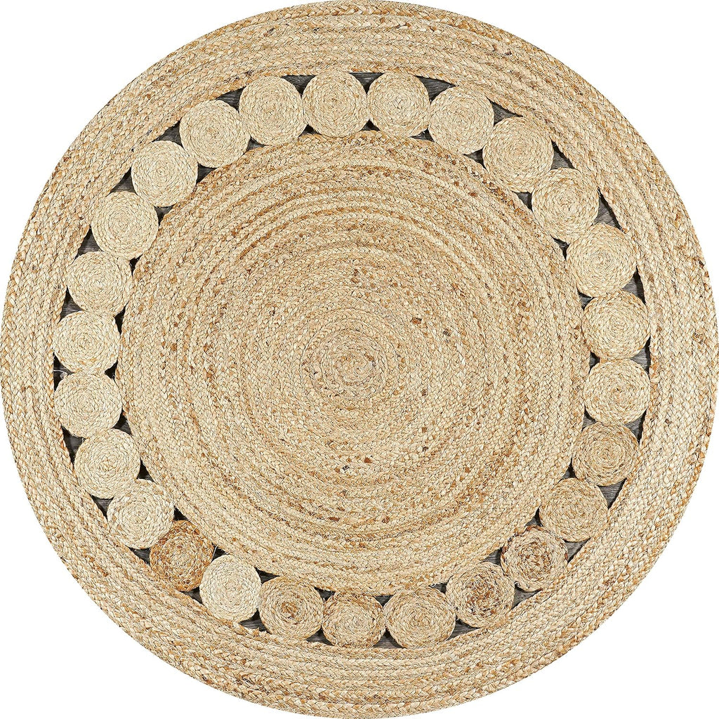 Boho Natural Jute Round Indoor Area Rug