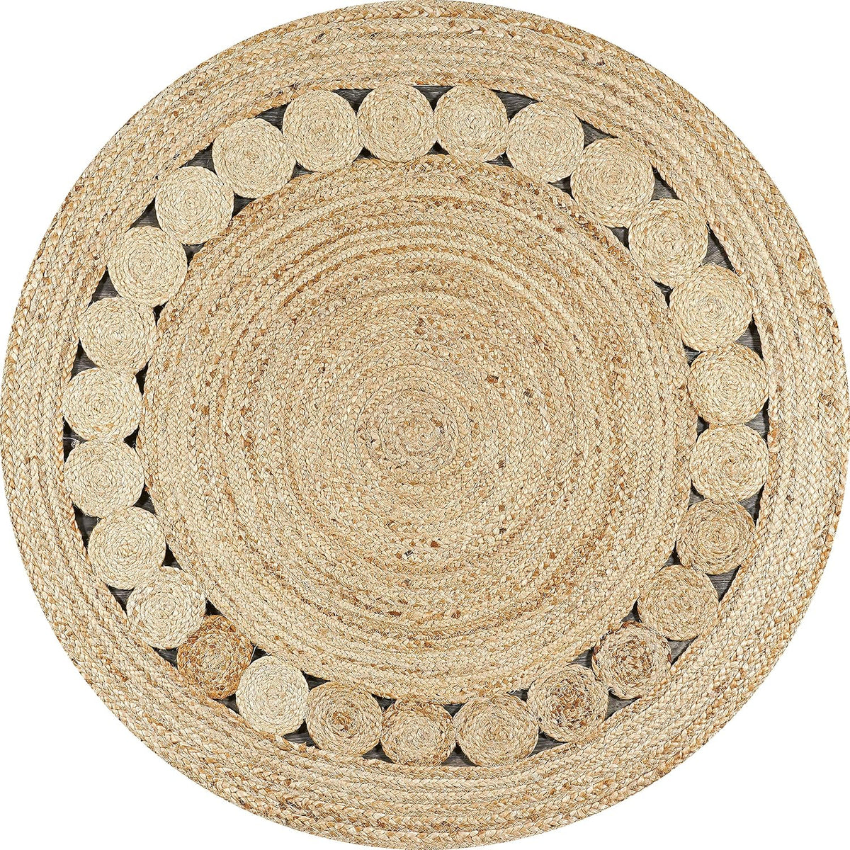 Boho Natural Jute Round Indoor Area Rug