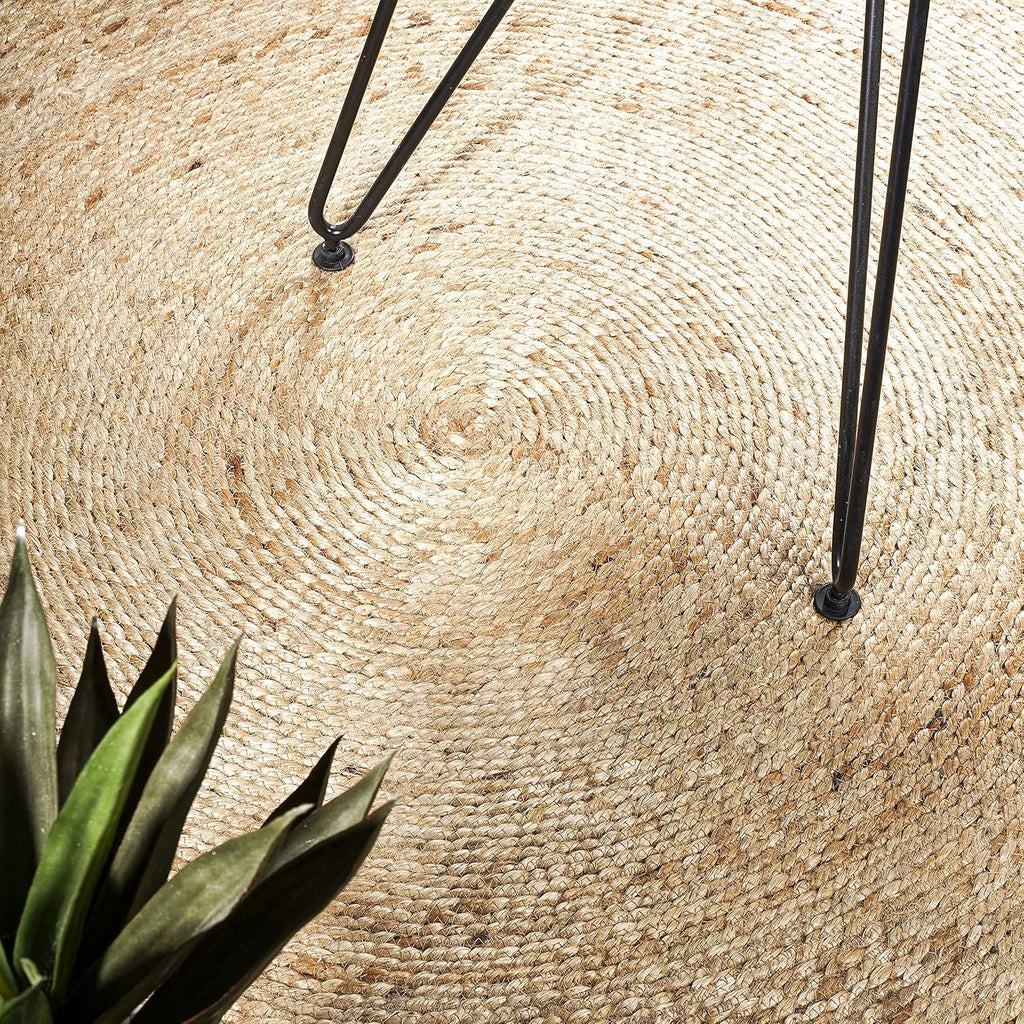 Boho Natural Jute Round Indoor Area Rug